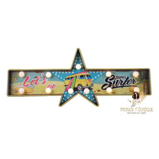 Plaque Lumineuse "Let's Go SURF" - plaque en metal 