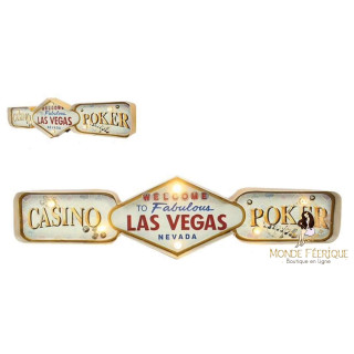 Plaque vintage LAS VEGAS - Casino USA - Poker
