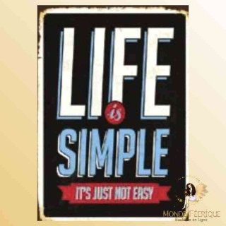 plaque metal retro life vie décoration message positif