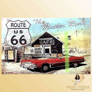 plaque metal vintage decoration route 66 USA deco plaque ancienne