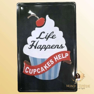 Plaque Metal decoration cupcake