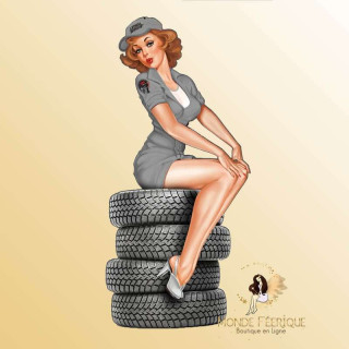 decoration vintage pin up automobile