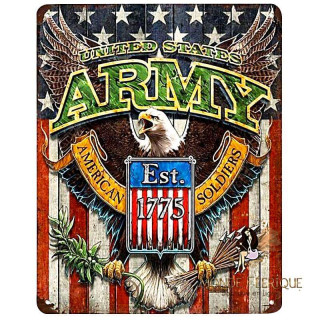 Plaque Métal Décoration  armee USA