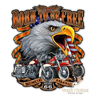 Plaque Metal Vintage Born to be Free