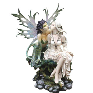 Grande Statue fée "Les Inséparables" 44cm
