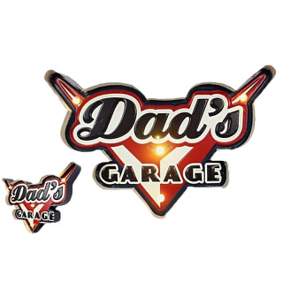 Plaque Metal Dads Garage Lumineux