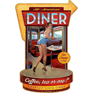 Plaque Metal vintage Diner Sexy XL