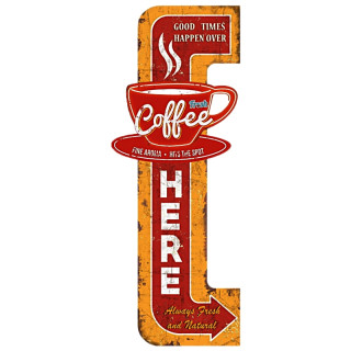 Plaque Metal Café Grande Taille