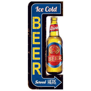 Plaque Metal BIère Au frais