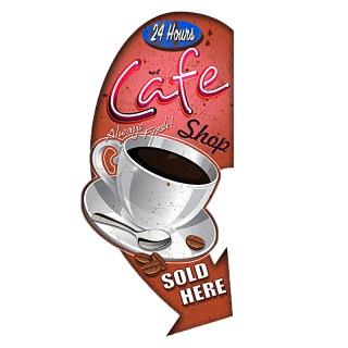 Plaque Metal Café Open XL