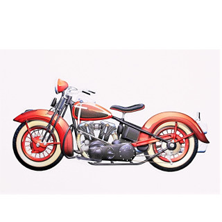 Plaque Vintage Moto rouge