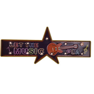 Plaque Métal Lumineuse "Musique"