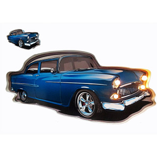 Plaque Metal Led Vieille voiture 58cm