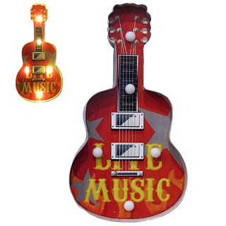 Plaque Metal LedGuitare Musique 41cm