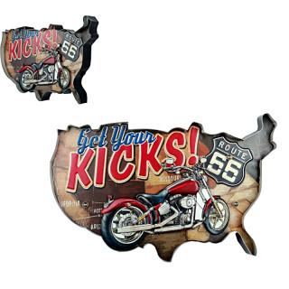 Plaque LED Carte USA et Moto - 52cm