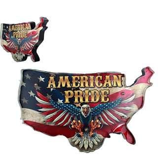 Plaque LED Carte USA et Aigle - 52cm