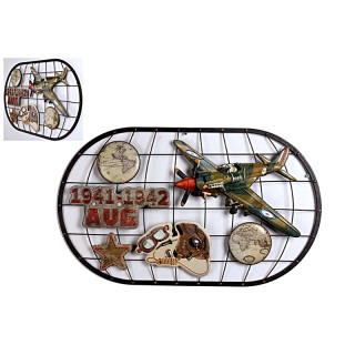 Plaque Metal LED Avion Armée de l'air 75cm