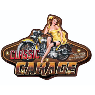 Plaque Vintage Pin up Old School XL LED