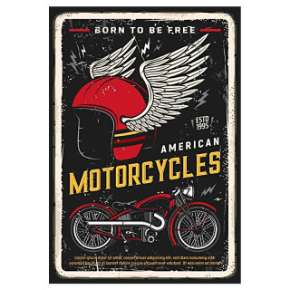 Plaque Métal Vintage Motorcycles