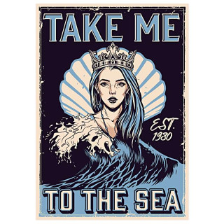 Plaque Métal Vintage Sea