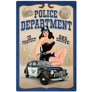Plaque RétroPolice USA-- 20x30cm