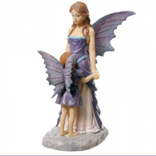 statue fee avec enfant violet