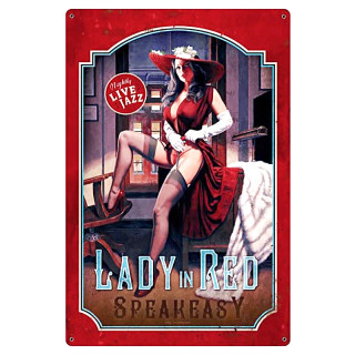 Plaque Metal Déco Lady Jazz