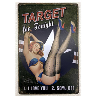 Plaque en metal décoration Pin Up Target