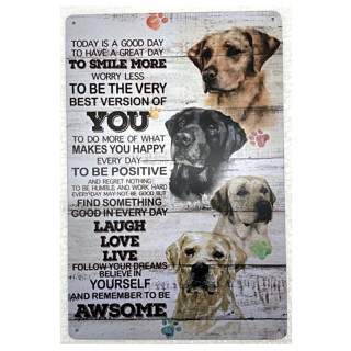 Plaque déco chien expression positive--20x30cm