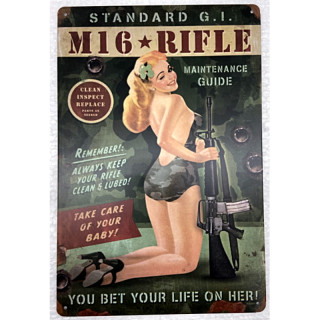 Plaque RétroM16 Rifle-- 20x30cm