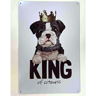 Plaque Metal Chien Roi -- 20x30cm