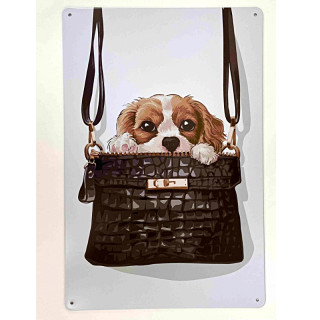 Plaque Vintage Chien et Sac