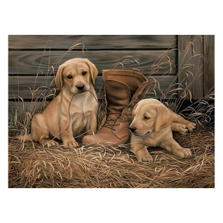 Plaque Décoration Chiots qui s'amusent