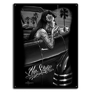 Plaque Vintage Romance Noire -- 20x30cm