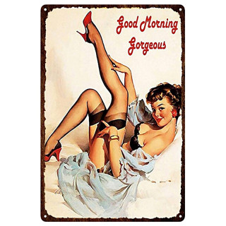 Plaque Vintage "Bonjour Beauté" -- 20x30cm