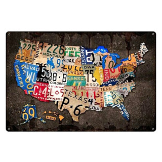 Plaque Vintage Décoration LOVE USA -- 20x30cm