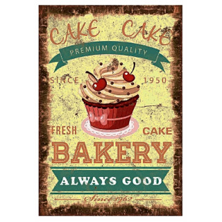Plaque Mur VintageCupcake et patisserie-- 20x30cm
