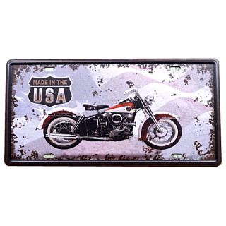 Plaque vintage immatriculation Biker