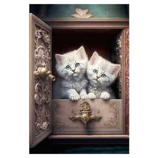 Plaque Métal Chatons Blancs