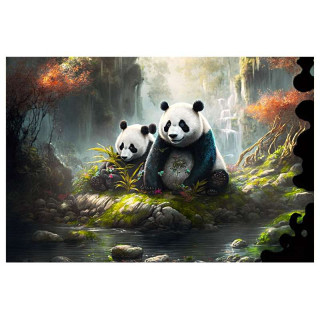 Plaque Métal Vintage Panda habillé