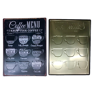 Plaque Métal Café Menu Premium 30x40cm