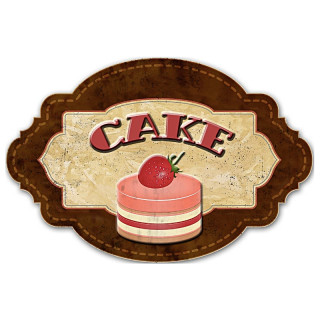 Plaque Décoration Vintage Cake Premium 30x19cm
