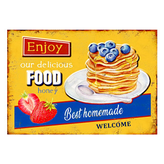 Plaque Metal Premium Crêpe & Cupcake 30x40cm