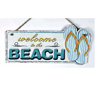 Plaque Décoration Welcome to the Beach Premium 19x40cm