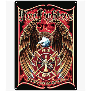 Plaque Décoration Pompier americain Premium 30x40cm