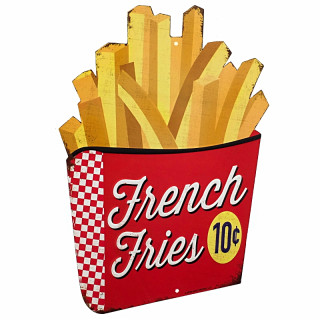 Plaque Metal décoration Frites Vintage