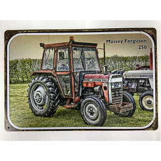 Plaque Vintage Tracteur Paysans USA -- 20x30cm