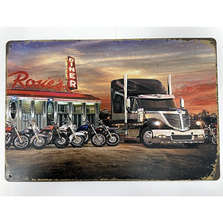 Plaque Vintage Motel Americain -- 20x30cm