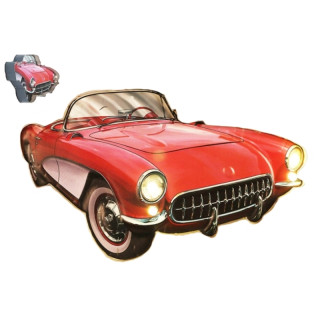 Plaque Métal Lumineux Corvette US déco53cm