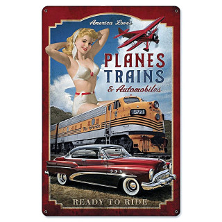 Plaque Mur Vintage Transports USA -- 20x30cm